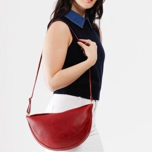 Portland Leather Red Crossbody Bag